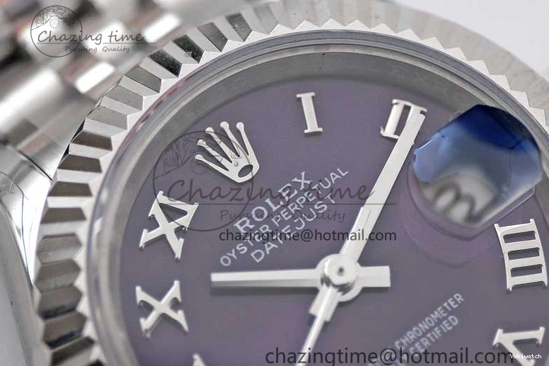 SS Bracelet 904L Dial Steel Best Roman Edition President NH05 TWF on Markers Purple DateJust 28 1:1 Lady 0331